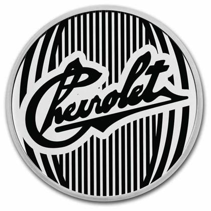 Chevrolet Original Logo (1911-1914) kolorowany 1 uncja Srebra Certipack