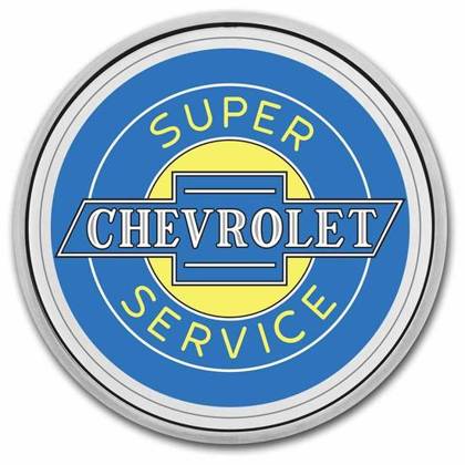 Chevrolet Service Neon Sign kolorowany 1 uncja Srebra Certipack