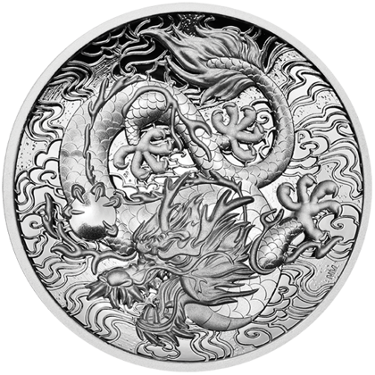Chinese Myths and Legends: Dragon 2 uncje Srebra 2021 Proof High Relief 