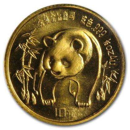 Chińska Panda 1/10 uncji Złota 1986
