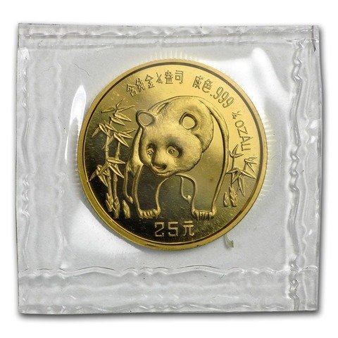 Chińska Panda 1/4 uncji Złota 1986
