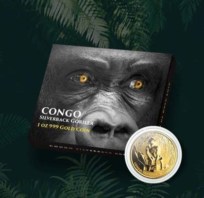 Congo: Goryl srebrnogrzbiety 1 uncja Złota 2021