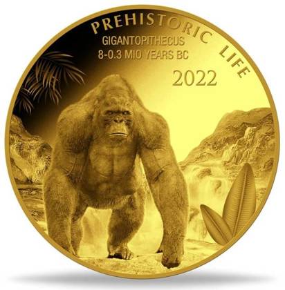 Congo: Prehistoric Life -  Gigantopithecus 0.5 grama Złota 2022 Proof