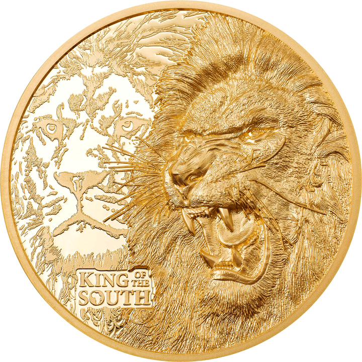 Cook Islands: King of the South - Lion 1/4 uncji Złota 2023 Proof High Relief