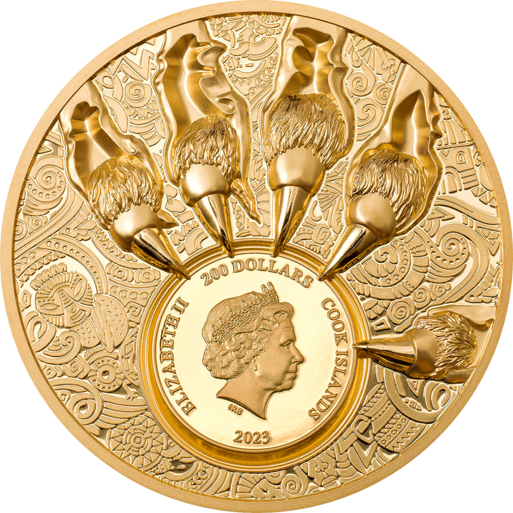 Cook Islands: King of the South - Lion 1 uncja Złota 2023 Proof High Relief
