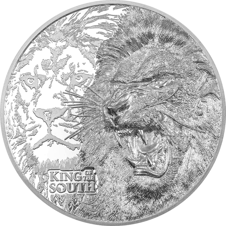 Cook Islands: King of the South - Lion 3 uncje Srebra 2023 Proof High Relief