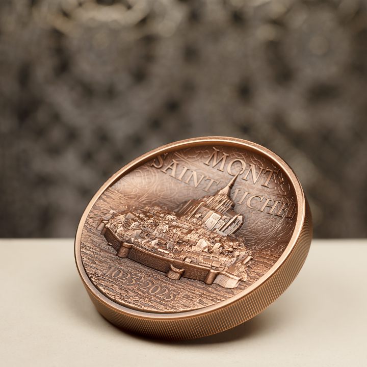 Cook Islands: Mont-Saint-Michel 50 gramów Miedzi 2023 Ultra High Relief Antiqued Coin