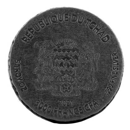 Czad: ERS Anubis 5 uncji Srebra 2021 Antiqued Coin