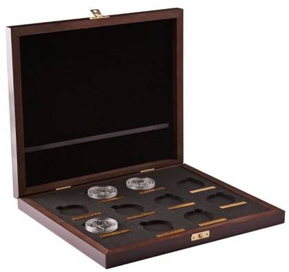 Drewniana kaseta The Royal Tudor Beasts 10 monet x 1 uncja Złota 