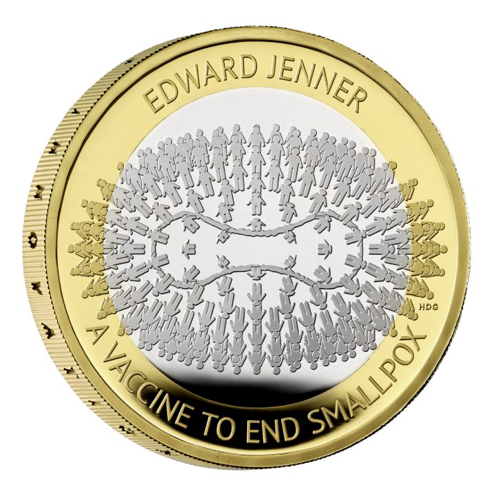 Edward Jenner £2 pozłacany Srebro 2023 Proof 