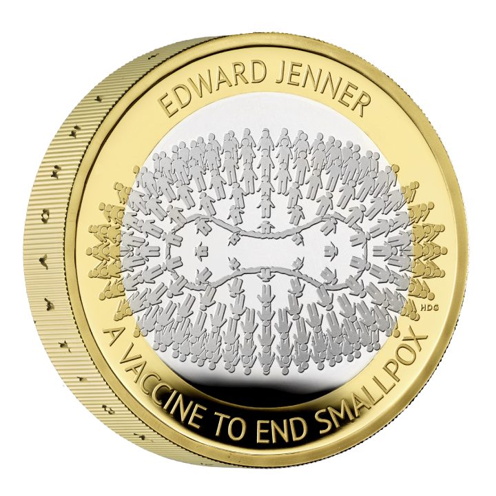 Edward Jenner £2 pozłacany Srebro 2023 Proof Piedfort