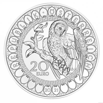 Europe - The wisdom of the Owl 20 Euro Srebro 2021 Proof