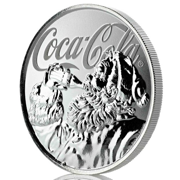 Fiji: Fiji Coca-Cola Santa 1 uncja Srebra 2019 Holiday Coin Slab 