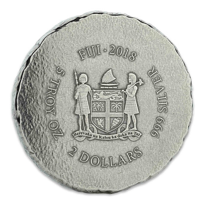 Fiji: Terracotta Warriors 5 uncji Srebra 2018 Antique Coin 