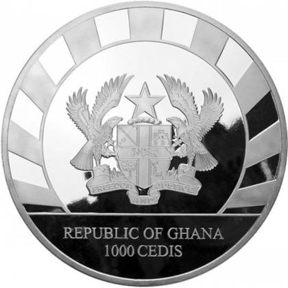 Ghana: Giants of the Ice Age - Nosorożec Włochaty 1000 gramów Srebra 2021