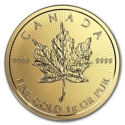 Kanadyjski Liść Klonowy 1 gram Złota 2017