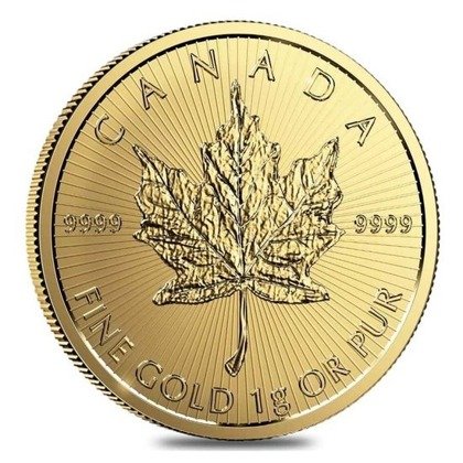 Kanadyjski Liść Klonowy 1 gram Złota 2020