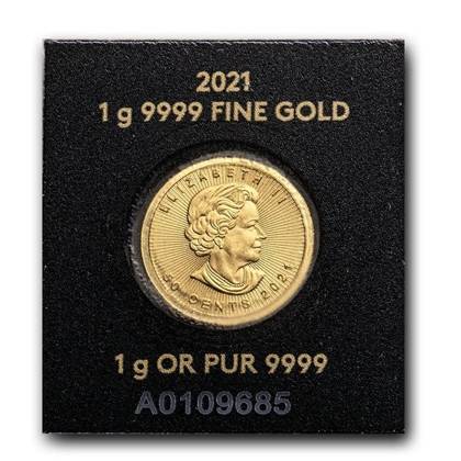 Kanadyjski Liść Klonowy 1 gram Złota 2021