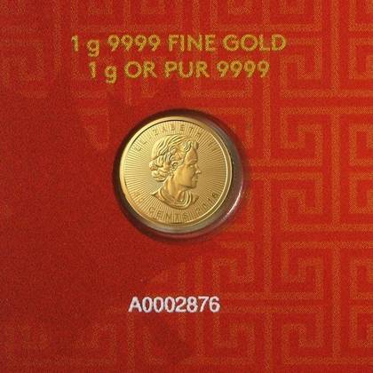 Kanadyjski Liść Klonowy 1 gram Złota RÓŻNE ROCZNIKI 