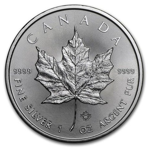 Kanadyjski Liść Klonowy 1 uncja Srebra Różne Roczniki (Obiegowy)