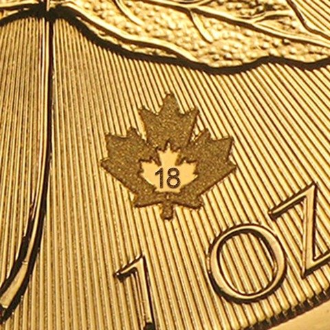 Kanadyjski Liść Klonowy 1 uncja Złota 2018