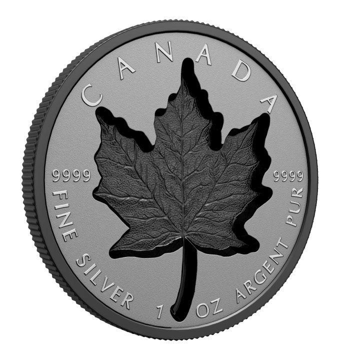 Kanadyjski Liść Klonowy - Super Incuse 1 uncja Srebra 2023 Black Rhodium Proof