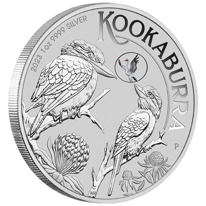 Kookaburra with Brolga 1 uncja Srebra 2023 Privy Mark (Brisbane Money Expo Anda Special)
