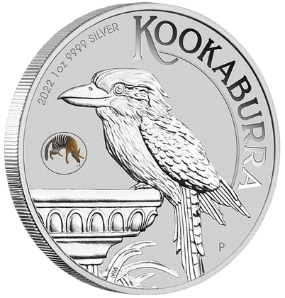 Kookaburra with Numbat kolorowany 1 uncja Srebra 2022 Privy Mark (Perth Money Expo Anda Special)