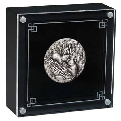 Lunar III: Rok Myszy 2 uncje Srebra 2020 Antiqued Coin