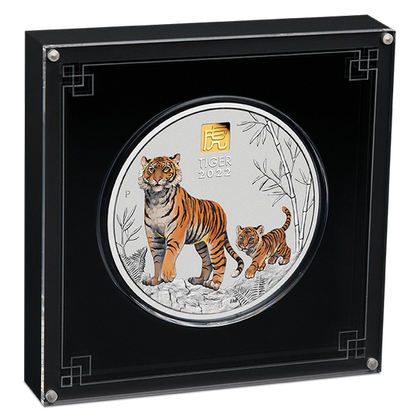 Lunar III: Rok Tygrysa 1000 gramów Srebra 2022 Gold Privy Mark