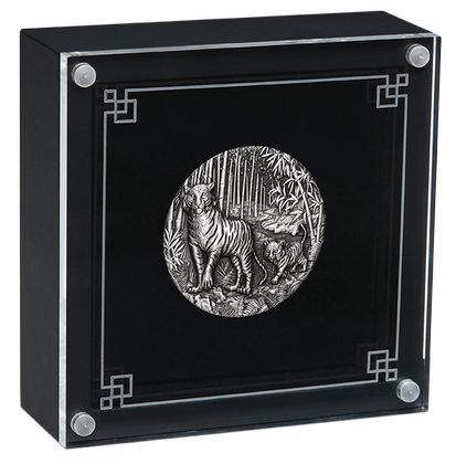 Lunar III: Rok Tygrysa 2 uncje Srebra 2022 Antiqued Coin