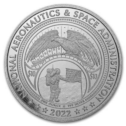 NASA Mesa Grande - Retro Worm Logo 1 uncja Srebra 2022 Slab 