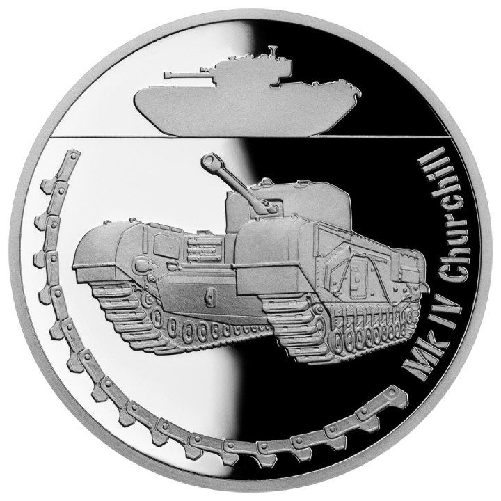 Niue: Armored Vehicles - Mk IV Churchill $1 Srebro 2023 Proof