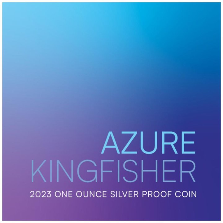 Niue: Azure Kingfisher kolorowany 1 uncja Srebra 2023 Proof