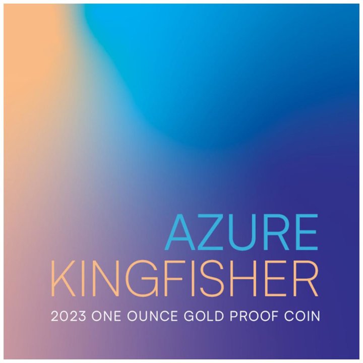 Niue: Azure Kingfisher kolorowany 1 uncja Złota 2023 Proof