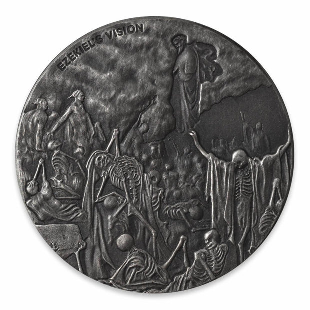 Niue: Biblical - Ezekiel's Vision 2 uncje Srebra 2016 Proof Antiqued Coin 
