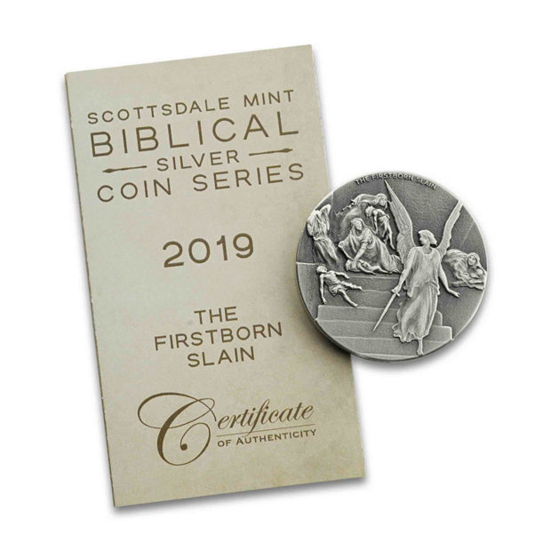 Niue: Biblical - The Firstborn Slain 2 uncje Srebra 2019 Proof Antiqued Coin 
