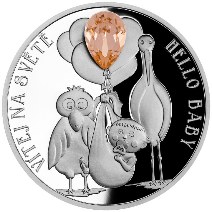 Niue: Crystal Coin - Hello Baby $2 Srebro 2022 Proof
