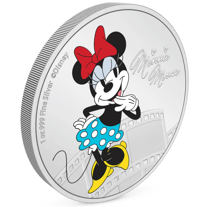 Niue: Disney Mickey & Friends - Minnie Mouse kolorowana 1 uncja Srebra 2023 Proof