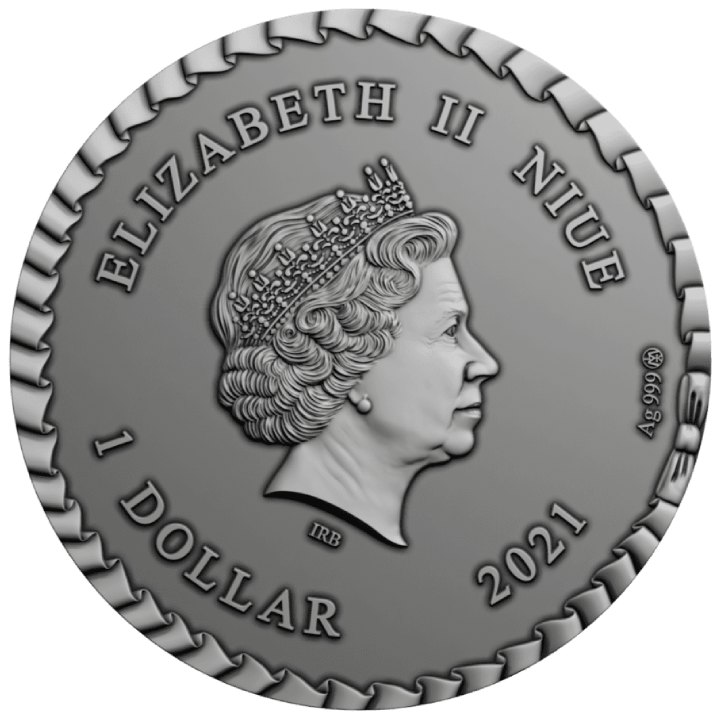 Niue: Fairy Tales - The Princess and the Pea kolorowana $1 Srebro 2021 High Relief Antiqued Coin	