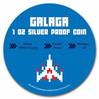 Niue: Galaga - 40. Rocznica 1 uncja Srebra 2021 Proof 