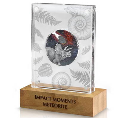 Niue: Impact Moments - Meteorite kolorowany 2 uncje Srebra 2021 High Relief Antique Finish