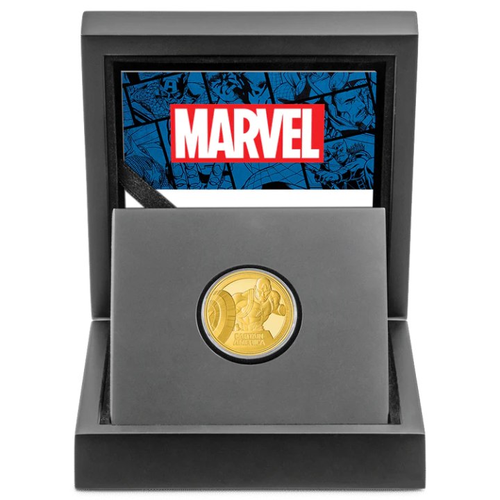 Niue: Marvel - Captain America 1/4 uncji Złota 2023 Proof
