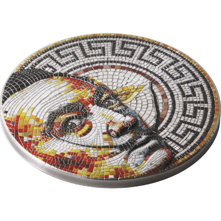 Niue: Mosaic $2 kolorowany Srebro 2021 Antique Finish
