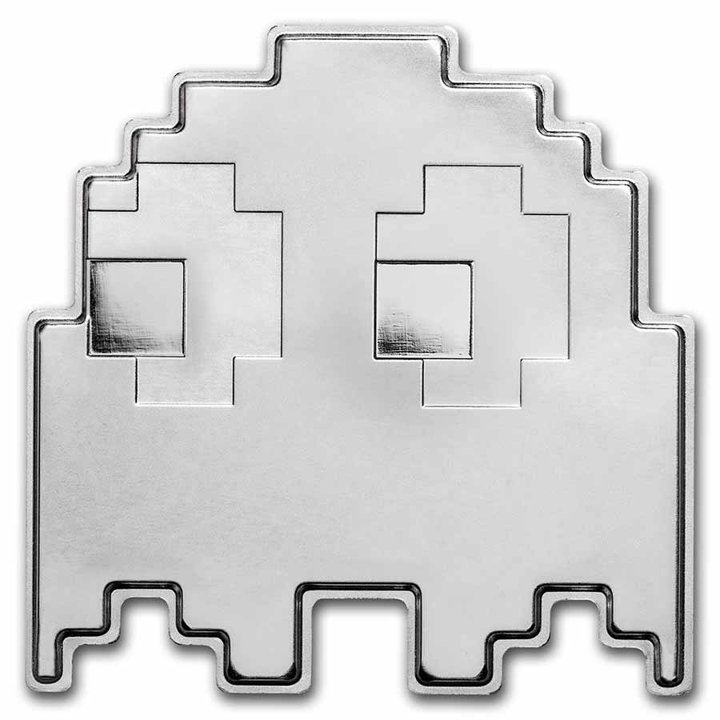 Niue: PAC-MAN GHOST 1 uncja Srebra 2022 Stackable Shaped Coin