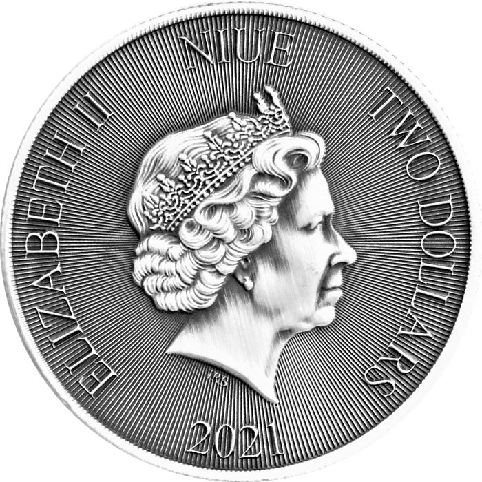 Niue: Robin Hood 1 uncja Srebra 2021 Antiqued Coin