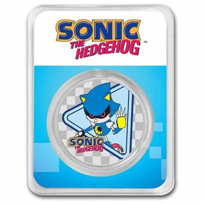 Niue: Sonic The Hedgehog - Metal Sonic kolorowany 1 uncja Srebra 2022 Slab
