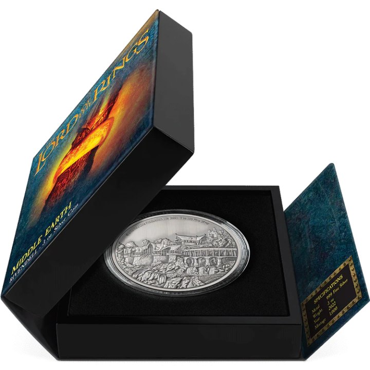 Niue: The Lord of the Rings - Rivendell 3 uncje Srebra 2022 Antique Finish