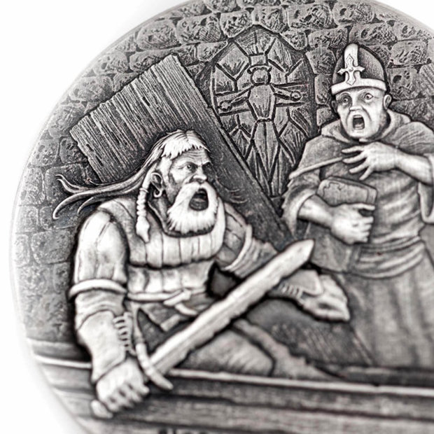 Niue: Vikings - Bjorn Ironside 2 uncje Srebra 2016 Proof Antiqued Coin 