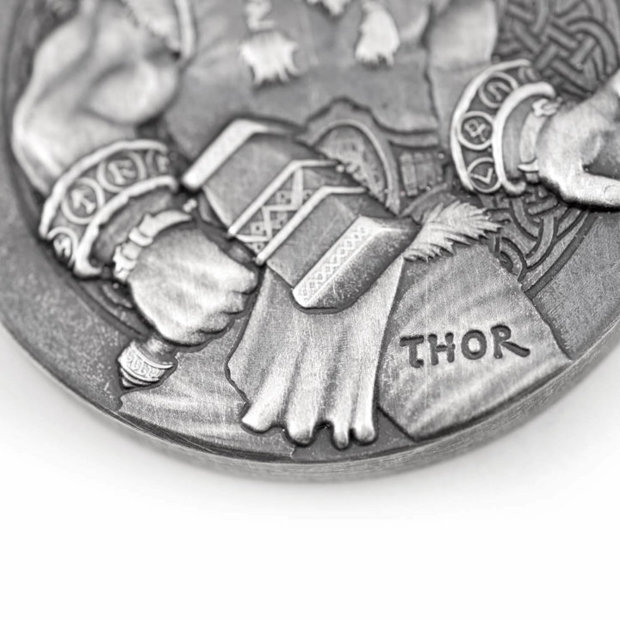 Niue: Vikings - Thor 2 uncje Srebra 2016 Proof Antiqued Coin 